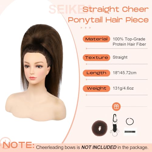 SEIKEA 18-Inch Super Protein Fiber Straight Cheer Ponytail