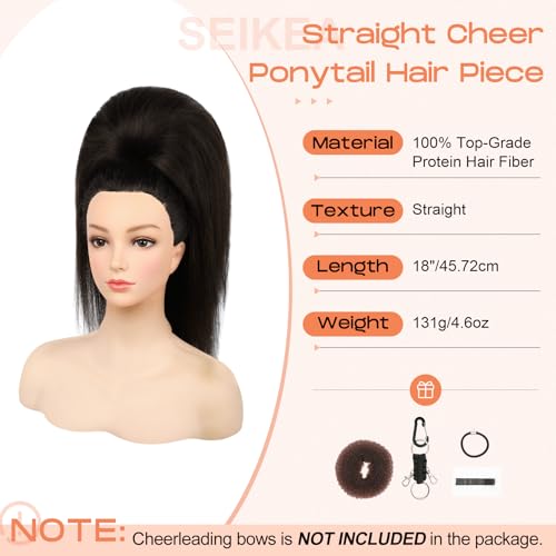 SEIKEA 18-Inch Super Protein Fiber Straight Cheer Ponytail