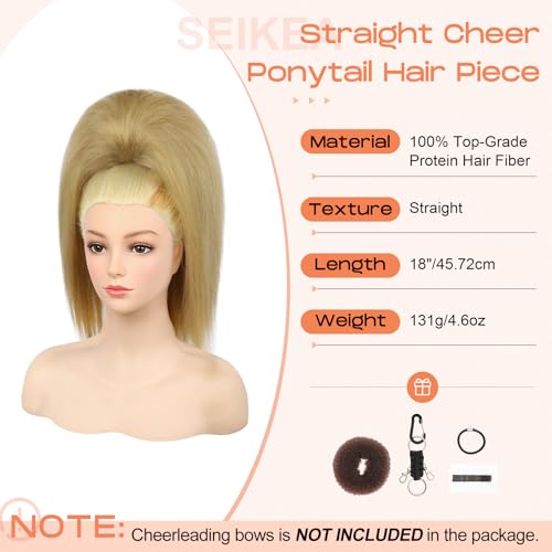 SEIKEA 18-Inch Super Protein Fiber Straight Cheer Ponytail