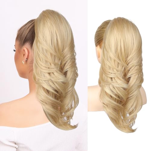 SEIKEA Versatile Drawstring Ponytail Extension - Lightest Golden Blonde - 18 Inch