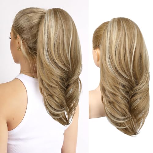 SEIKEA Versatile Drawstring Ponytail Extension - Medium Blonde/Blonde - 18 Inch