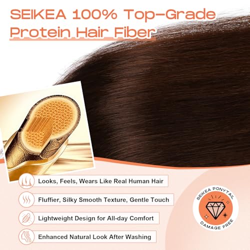 SEIKEA 18-Inch Super Protein Fiber Straight Cheer Ponytail