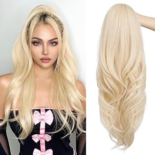 SEIKEA Versatile Drawstring Ponytail Extension - Cool Light Blonde - 26 Inch