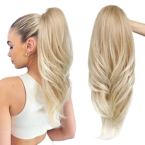 SEIKEA Versatile Drawstring Ponytail Extension - Dark Blonde to Light Blonde - 26 Inch