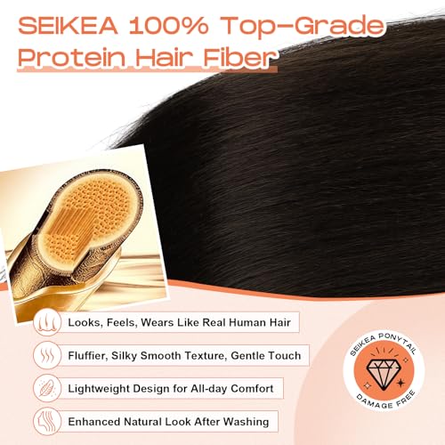 SEIKEA 18-Inch Super Protein Fiber Straight Cheer Ponytail