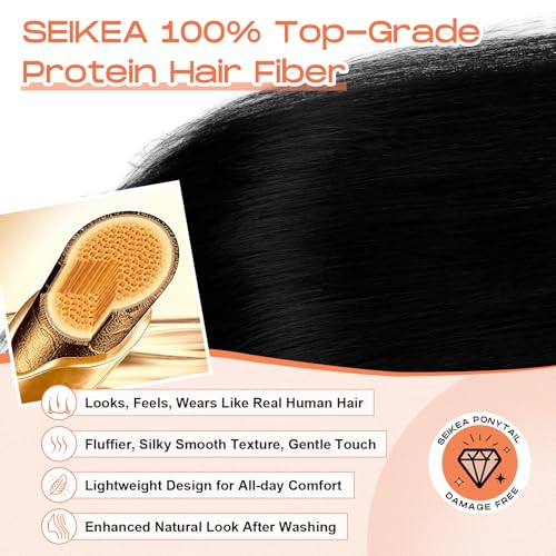 SEIKEA 18-Inch Super Protein Fiber Straight Cheer Ponytail