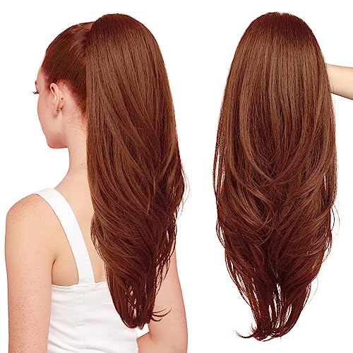 SEIKEA Versatile Drawstring Ponytail Extension - Deep Ginger - 26 Inch