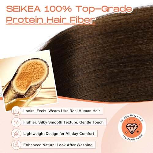 SEIKEA 18-Inch Super Protein Fiber Straight Cheer Ponytail
