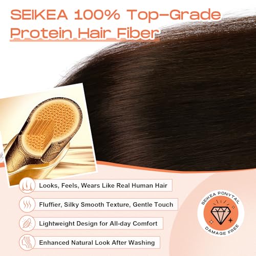 SEIKEA 18-Inch Super Protein Fiber Straight Cheer Ponytail