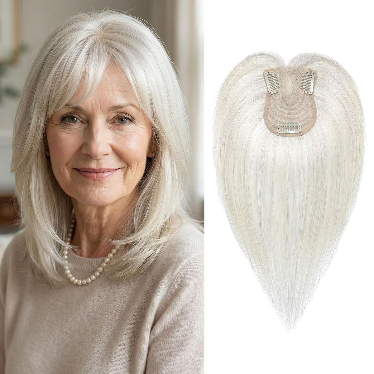 SEIKEA 10-inch hair topper with wispy bangs - detail view 8
