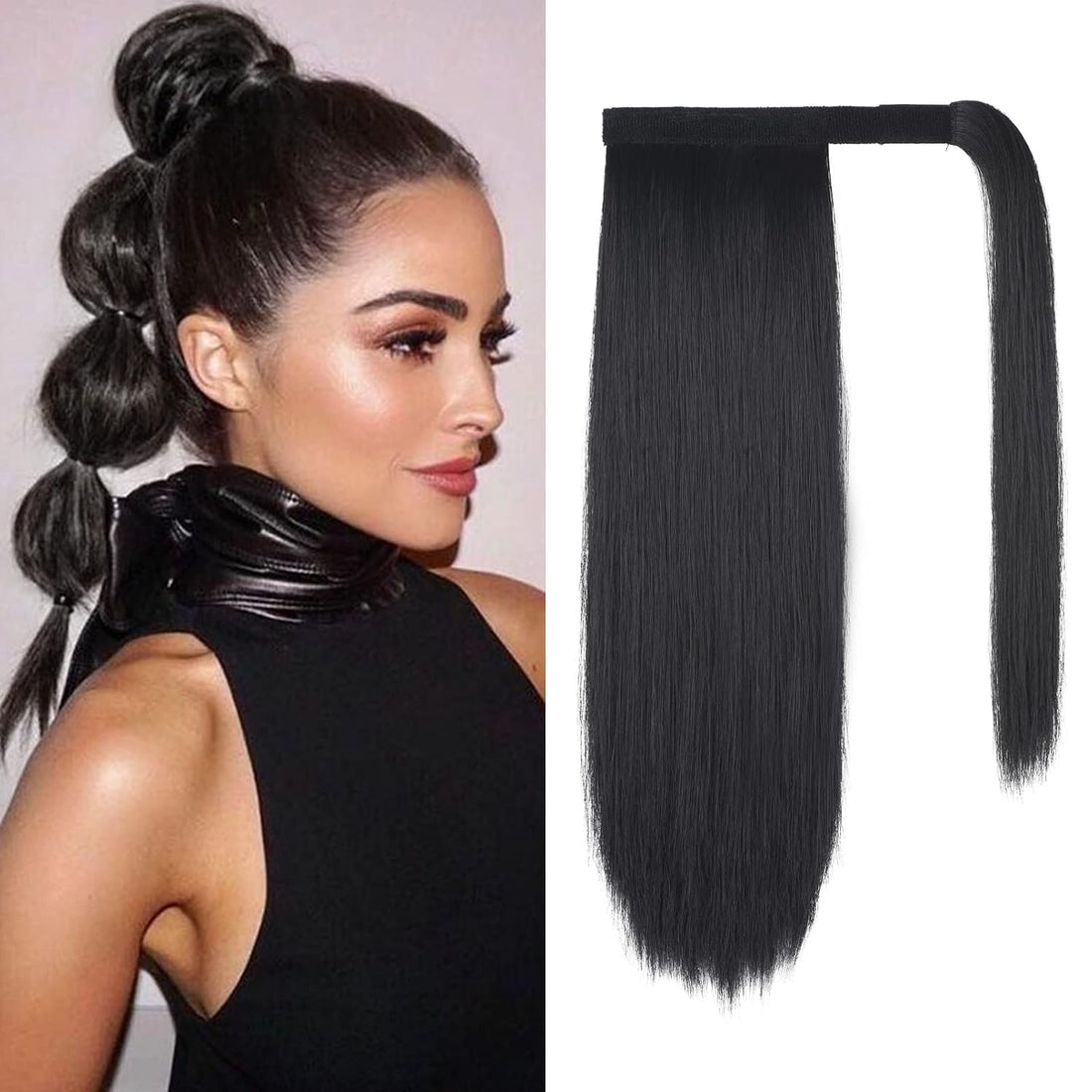 Black ponytail piece, 12 Inch