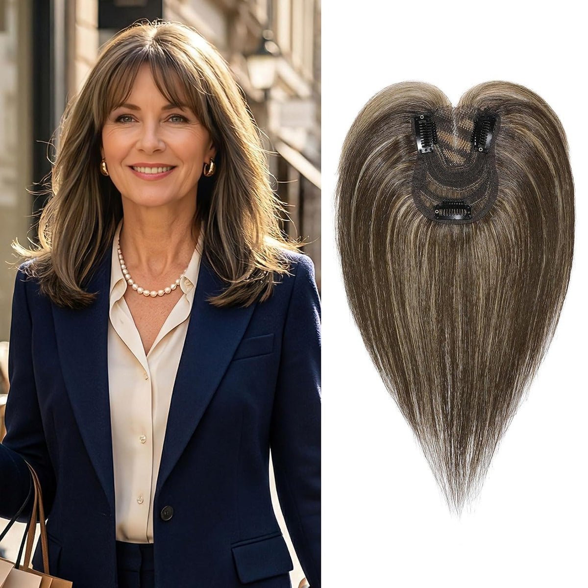 SEIKEA 10-inch hair topper with wispy bangs - detail view 12