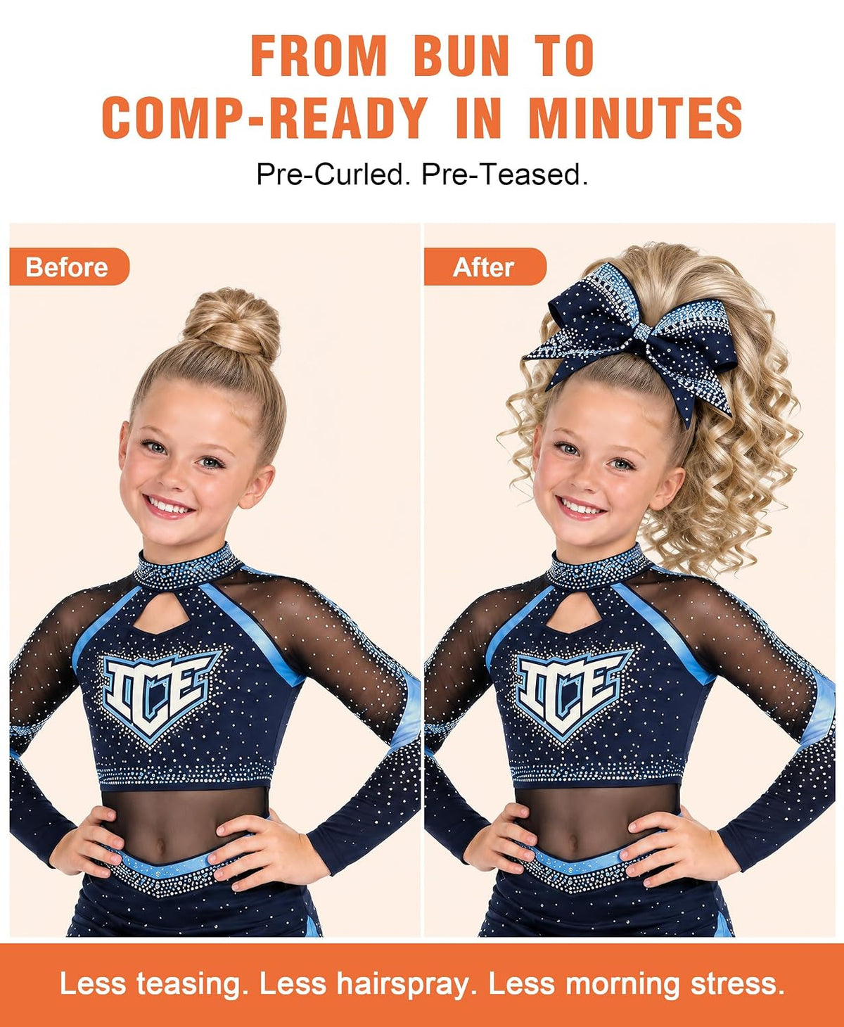 SEIKEA 12-inch curly human hair cheer ponytail - Blonde with Highlights - gallery view 6