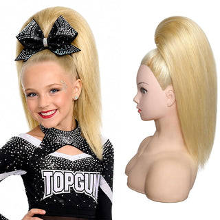 SEIKEA 16-inch human-hair straight cheer ponytail — Bleach Blonde