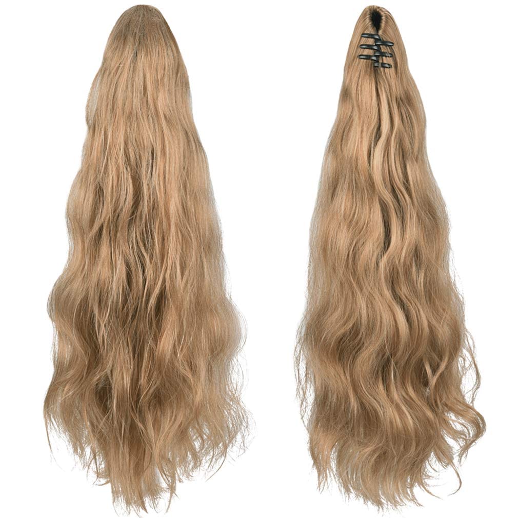 SEIKEA Ponytail Extension Claw Clip 16" 24" Long Wavy Curly Hair Extension Jaw Clip Ponytail Hairpiece Synthetic Pony Tail