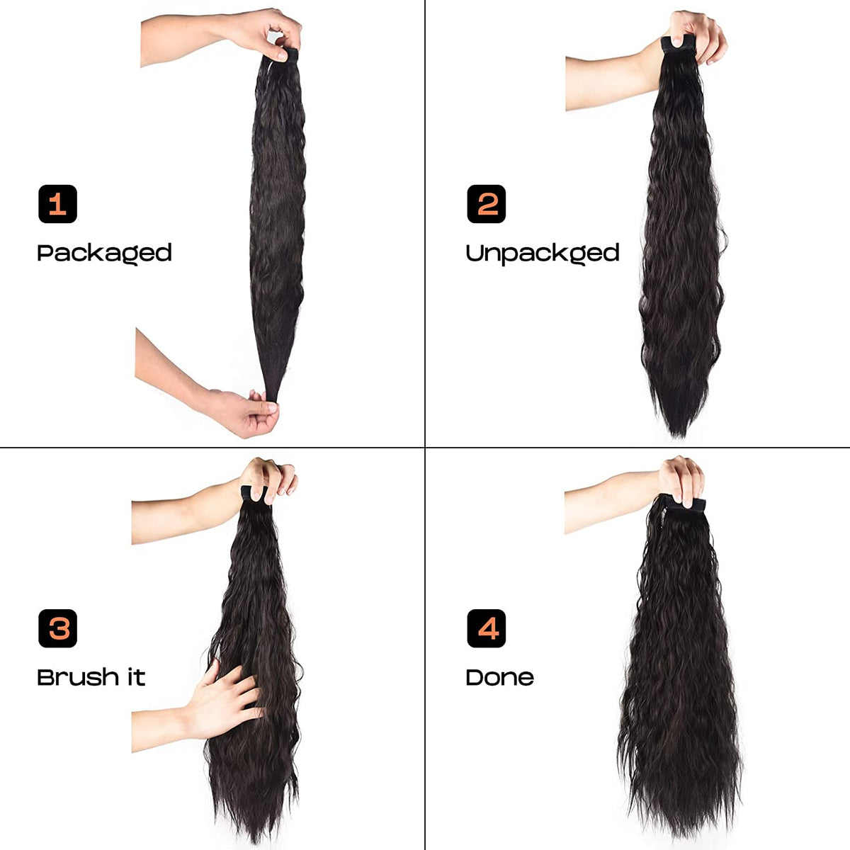 SEIKEA 2 Pack Ponytail Extension Long Wrap Around Clip in Ponytail Natural