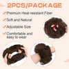 SEIKEA 2PCS Messy Bun Hair Piece Long Thick Wavy Curly Scrunchies Updo Synthetic Ponytail Hair Extensions Hairpieces for Women Girl