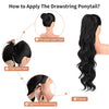 SEIKEA 24" Ponytail Extension Drawstring Long Wavy Pony Tail for Black Women