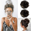 SEIKEA Messy Bun Hair Piece Tousled Thick Updo Hair Scrunchies Hair Extensions Curly Wavy Ponytail Hairpieces with Elastic Rubber Band Hair Accessories 2PCS - Brown with Blonde Highlights