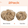 SEIKEA 2PCS Messy Bun Hair Piece Long Thick Wavy Curly Scrunchies Updo Synthetic Ponytail Hair Extensions Hairpieces for Women Girl