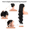 SEIKEA 24" Ponytail Extension Drawstring Long Wavy Pony Tail for Black Women