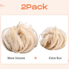 SEIKEA 2PCS Messy Bun Hair Piece Long Thick Wavy Curly Scrunchies Updo Synthetic Ponytail Hair Extensions Hairpieces for Women Girl