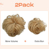 SEIKEA 2PCS Messy Bun Hair Piece Long Thick Wavy Curly Scrunchies Updo Synthetic Ponytail Hair Extensions Hairpieces for Women Girl