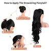 SEIKEA 24" Ponytail Extension Drawstring Long Wavy Pony Tail for Black Women