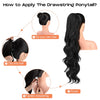 SEIKEA 24" Ponytail Extension Drawstring Long Wavy Pony Tail for Black Women