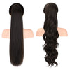 SEIKEA 2 Pack Long Drawstring Ponytail Black Clip in Ponytail Extension Natural Soft Synthetic Heat Resistant Hairpiece for Women