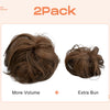 SEIKEA 2PCS Messy Bun Hair Piece Long Thick Wavy Curly Scrunchies Updo Synthetic Ponytail Hair Extensions Hairpieces for Women Girl