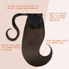 SEIKEA 20" Ponytail Extensions Clip in Wrap Around for Women 90's Styles Retro Flipped Pony Tail Straight Synthetic Hairpiece Clip on Hair Extension Color Dark Chocolate Brown