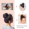 SEIKEA Messy Bun Hair Piece Tousled Thick Updo Hair Scrunchies Hair Extensions Curly Wavy Ponytail Hairpieces with Elastic Rubber Band Hair Accessories 2PCS - Brown with Blonde Highlights