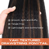 SEIKEA Yaki Drawstring Ponytail for Black Women Short Kinky Straight Ponytail Clip in Hair Extensions Synthetic Hairpiece