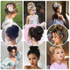 SEIKEA Messy Bun Hair Piece Tousled Thick Updo Hair Scrunchies Hair Extensions Curly Wavy Ponytail Hairpieces with Elastic Rubber Band Hair Accessories 2PCS - Golden Brown with Blonde Highlights