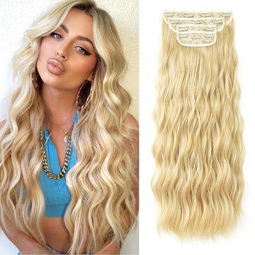SEIKEA 24" 4PCS Set Clip in Hair Extensions