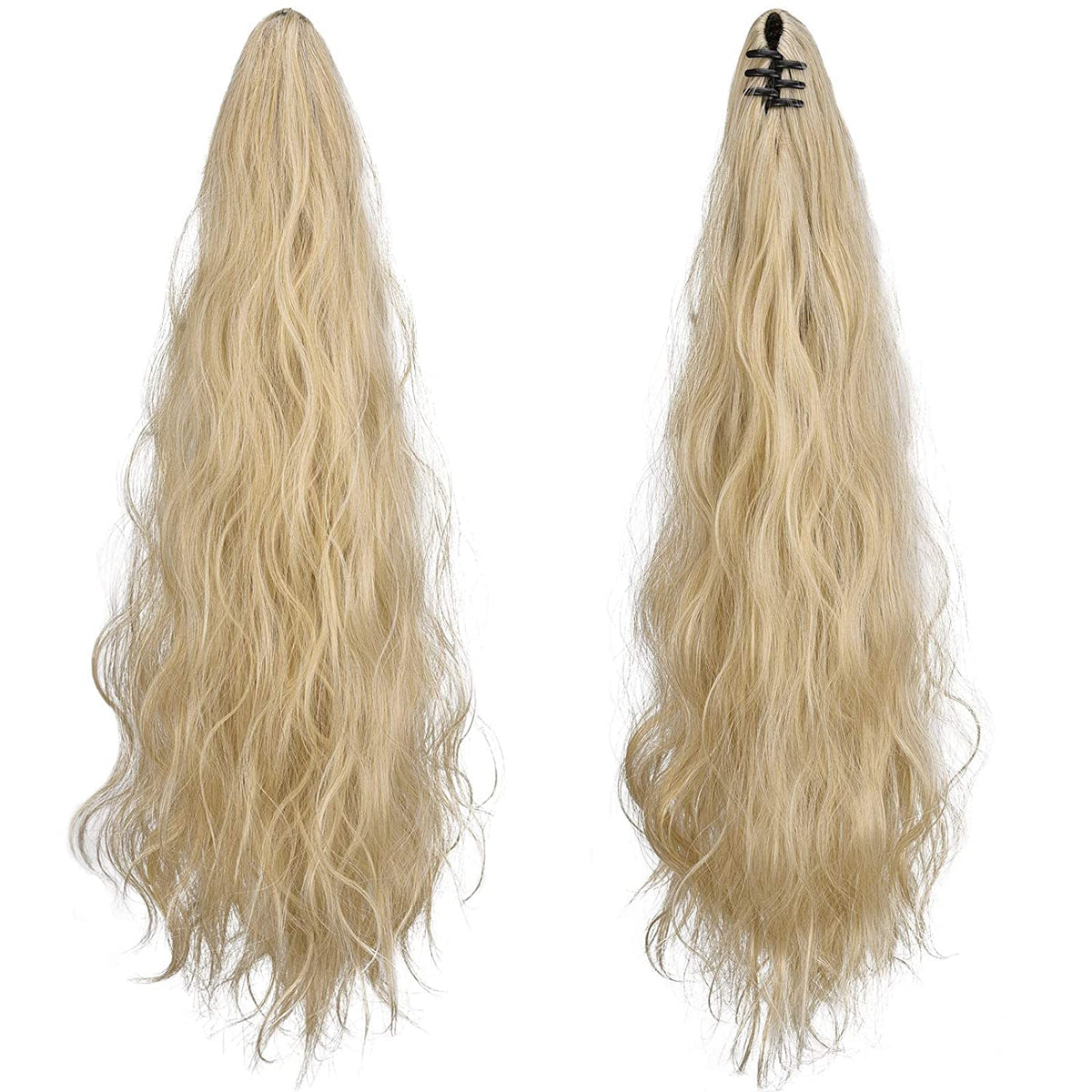 SEIKEA Ponytail Extension Claw Clip 16" 24" Long Wavy Curly Hair Extension Jaw Clip Ponytail Hairpiece Synthetic Pony Tail