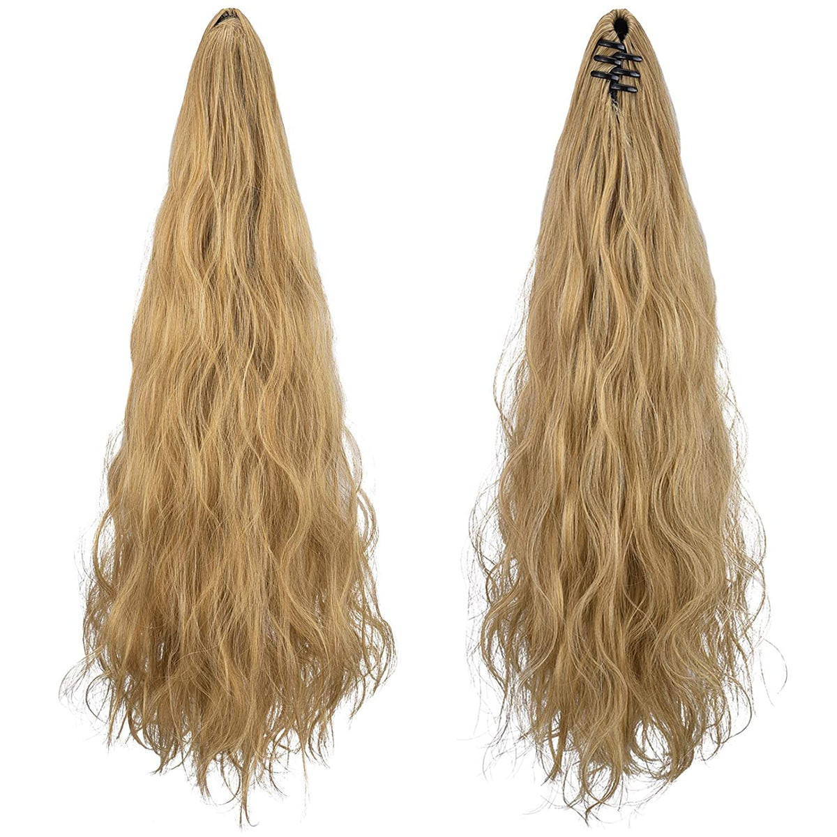 SEIKEA Ponytail Extension Claw Clip 16" 24" Long Wavy Curly Hair Extension Jaw Clip Ponytail Hairpiece Synthetic Pony Tail