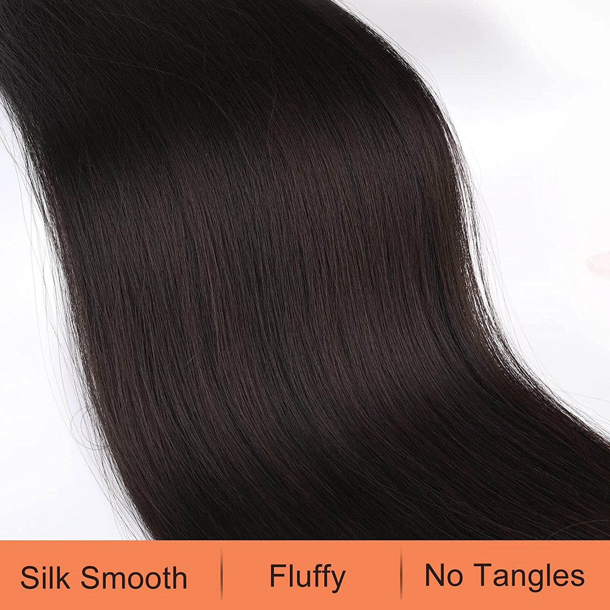 SEIKEA 2 Pack Long Drawstring Ponytail Black Clip in Ponytail Extension Natural Soft Synthetic Heat Resistant Hairpiece for Women