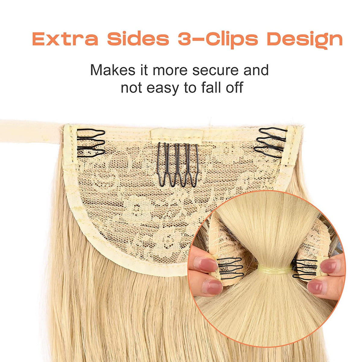 SEIKEA Ponytail Extension Long Wavy Curly Wrap Around Pony Tail Natural Soft Secure Synthetic Hairpiece Clip in Hair Extensions for Women Daily Wear 30 Inch 135 Gram Dark Red Brown